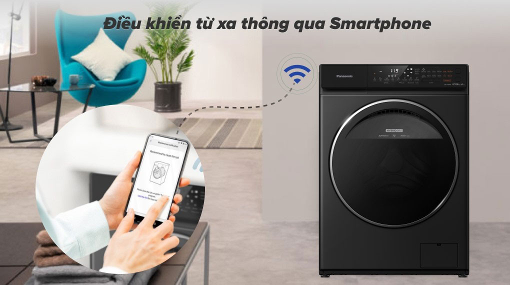 Máy giặt Panasonic có thể điều khiển qua điện thoại