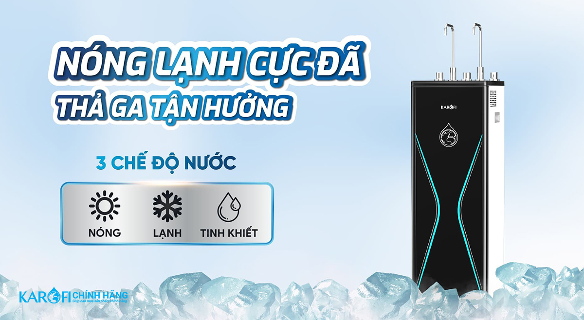Máy lọc nước nóng lạnh không chỉ lọc nước mà còn đun nóng, làm lạnh nước