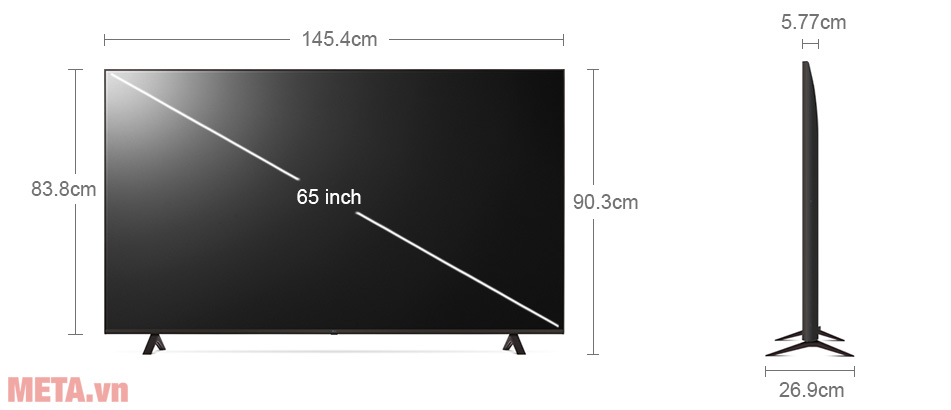 2. Thông Số Kích Thước Tivi LG 65 Inch