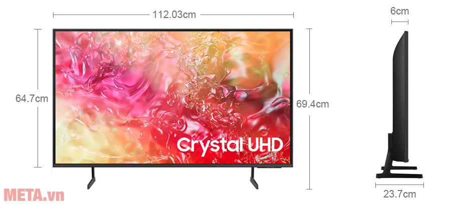 Kích thước Smart Tivi Samsung 4K 50 inch UA50DU7700KXXV