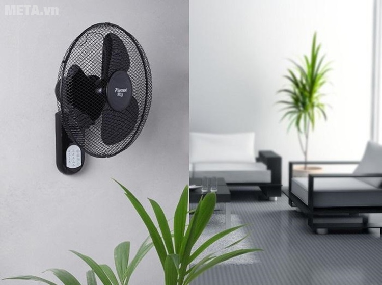 Quạt treo tường lắp đặt ở độ cao thích hợp, nơi thông thoáng.