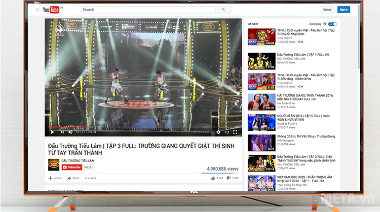 Xem YouTube bằng trình duyệt web trên tivi