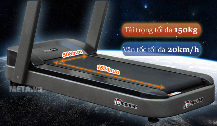 Máy chạy bộ điện cỡ lớn Impulse PT300 có kích thước băng chạy rộng