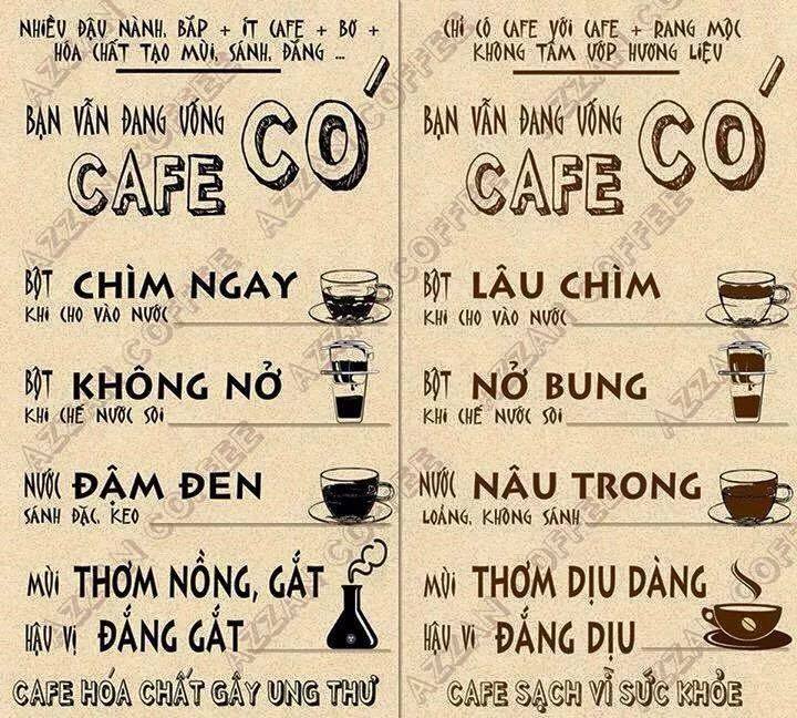 Cà phê giả - Cà phê thật