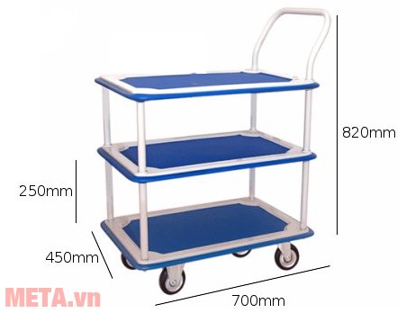 KÃch thưá»c cá»§a xe Äẩy hà ng Phong Thạnh XTB100T3