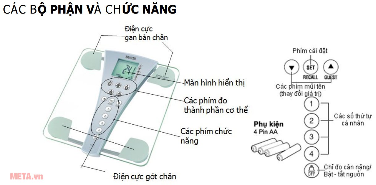 Cân sức khỏe BC-587 với các bộ phận và chức năng 