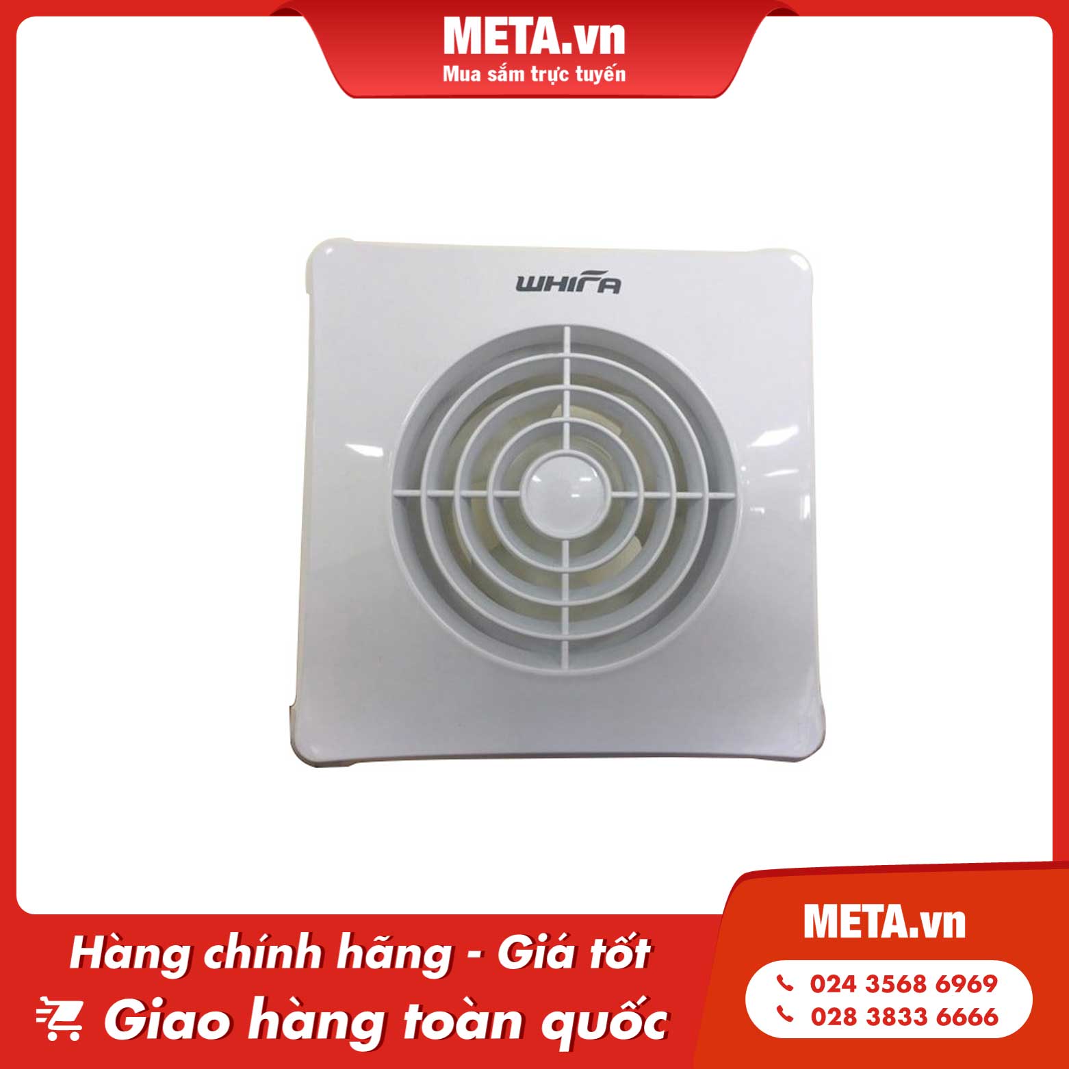 Quạt thông gió âm tường Whifa VNB-10CK (3.5 inch)