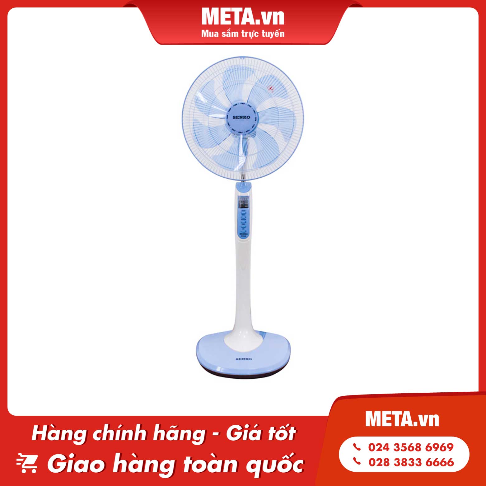 Quạt đứng Senko có điều khiển từ xa DR1608 (65W, 7 cánh)