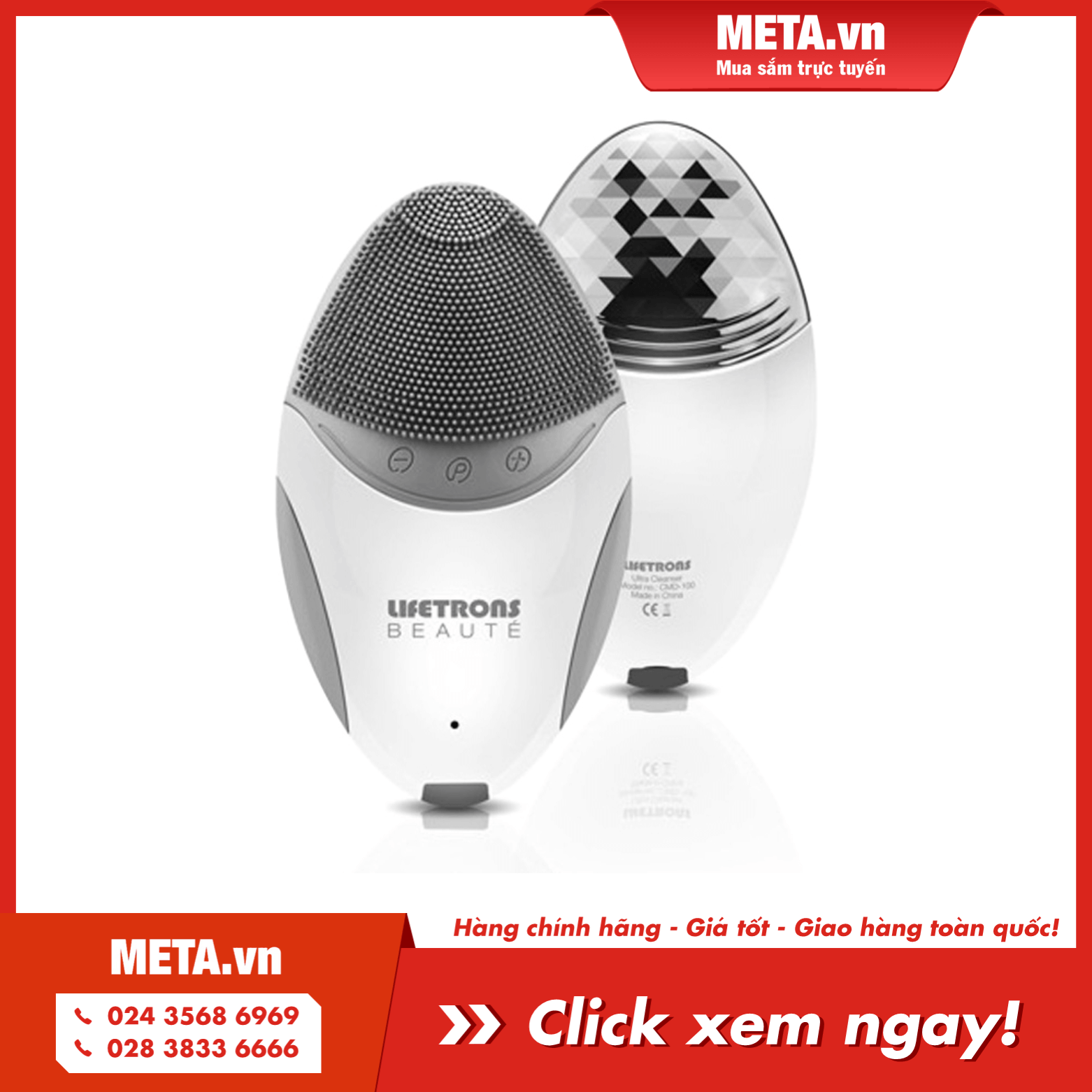 Mua ngay máy rửa mặt cao cấp công nghệ Lifetrons ION và EMS CMD-100