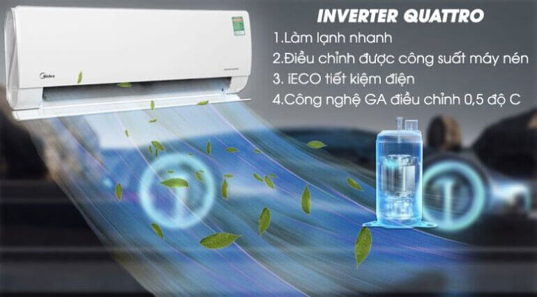 Công nghệ Inverter Quattro trên điều hòa Midea