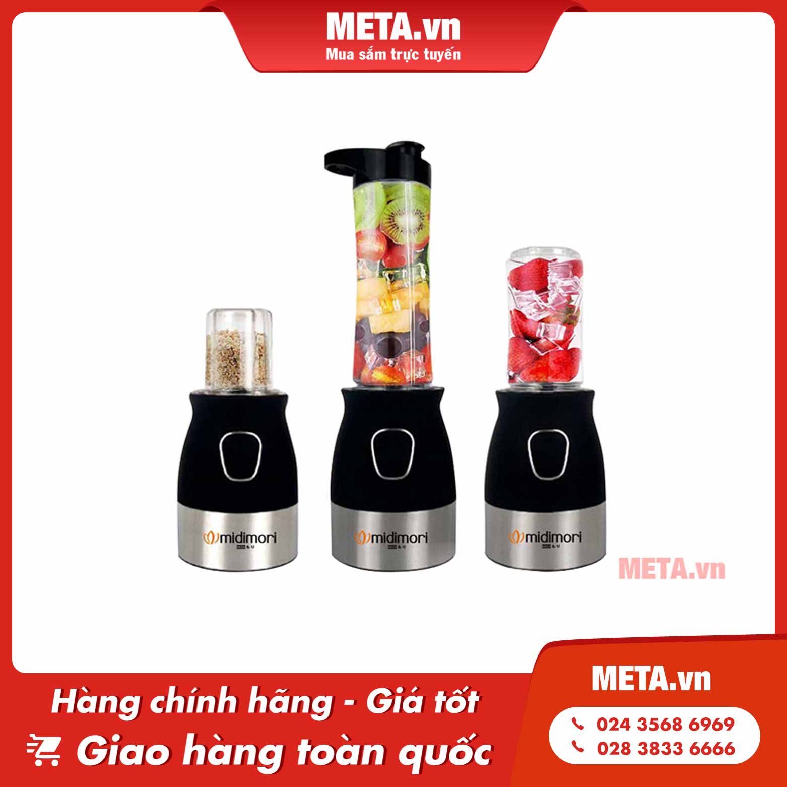 Máy xay sinh tố và thực phẩm đa năng Midimori MDMR-002 (188)