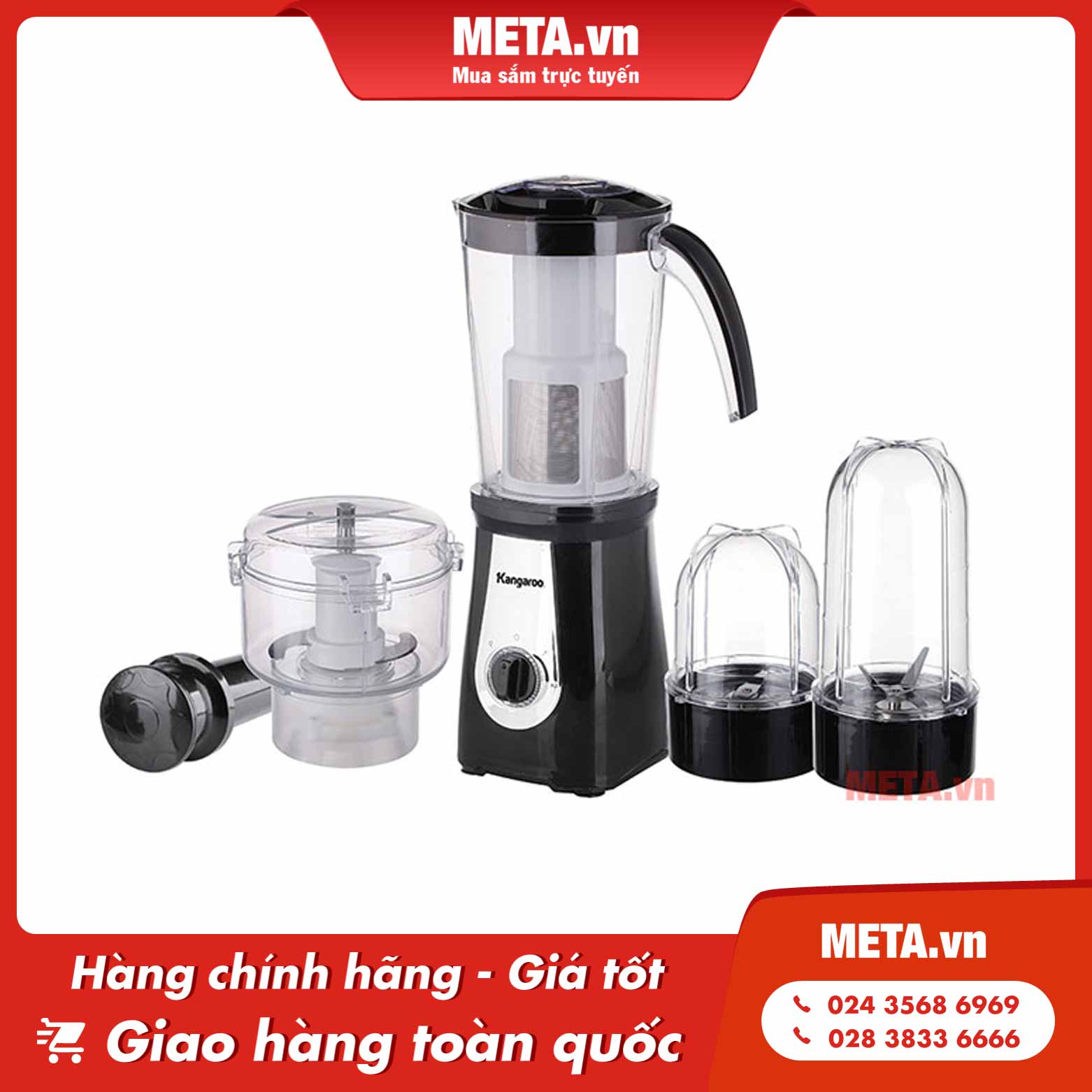 Máy xay sinh tố đa chức năng 4 cối Kangaroo KG4B4