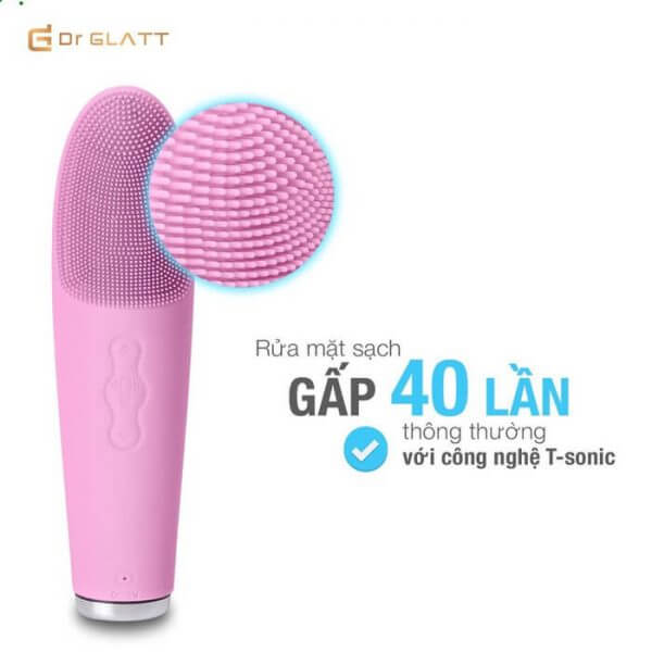 Máy rửa mặt và đẩy tinh chất DR GLATT DUA FIT PRO có khả năng rửa sạch hơn đến 40 lần