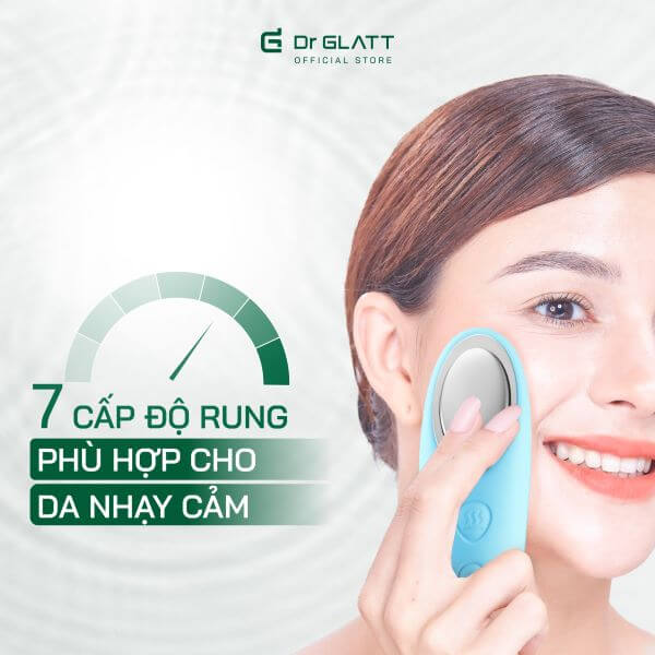 Rửa sạch sâu với máy rửa mặt và đẩy tinh chất DR GLATT DUA FIT PRO
