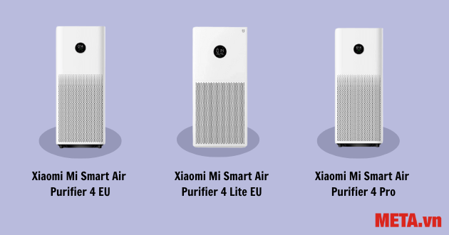 Máy lọc không khí Xiaomi 4, 4 Lite, 4 Pro có thiết kế hình trụ và màu trắng tinh khôi