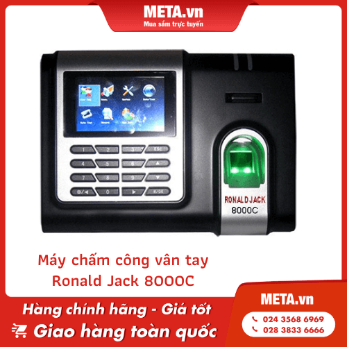 Máy chấm công vân tay, thẻ cảm ứng Ronald Jack 8000C