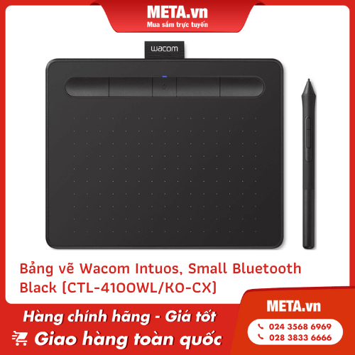 Bảng vẽ Wacom Intuos, Small Bluetooth - Black (CTL-4100WL/K0-CX)