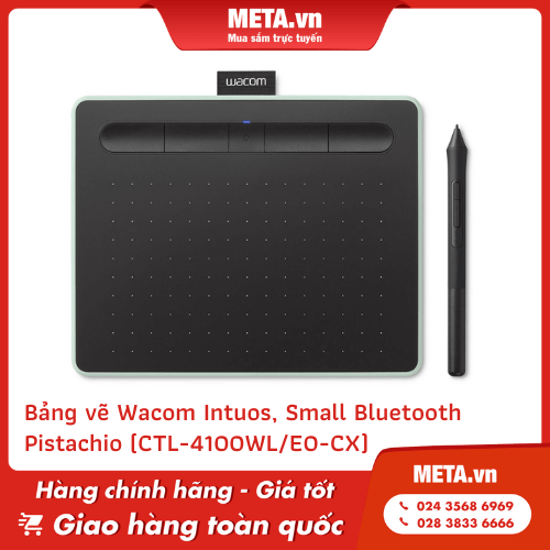 Bảng vẽ Wacom Intuos, Small Bluetooth - Pistachio (CTL-4100WL/E0-CX)