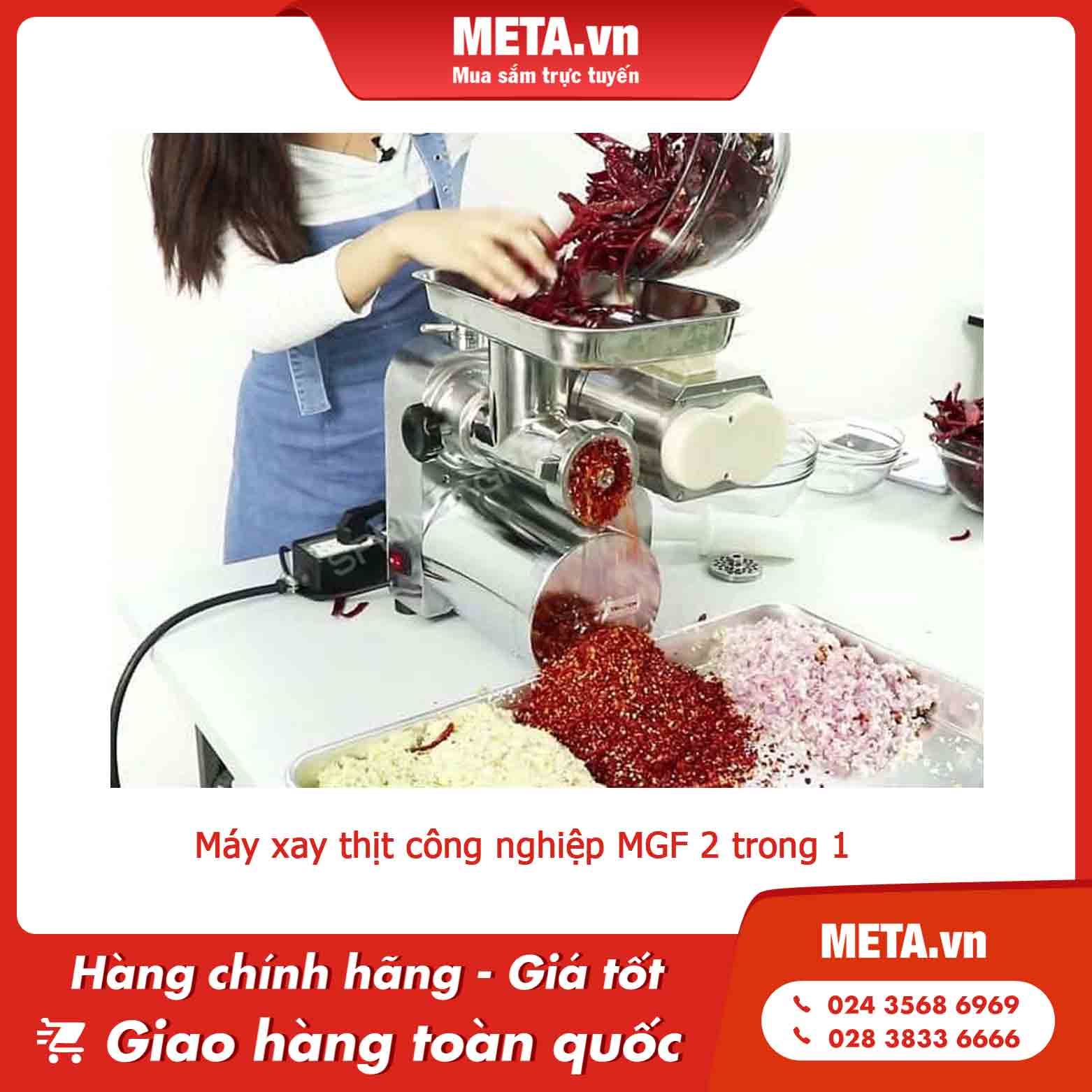 Máy xay thịt công nghiệp MGF 2 trong 1 (180-220 kg/h)