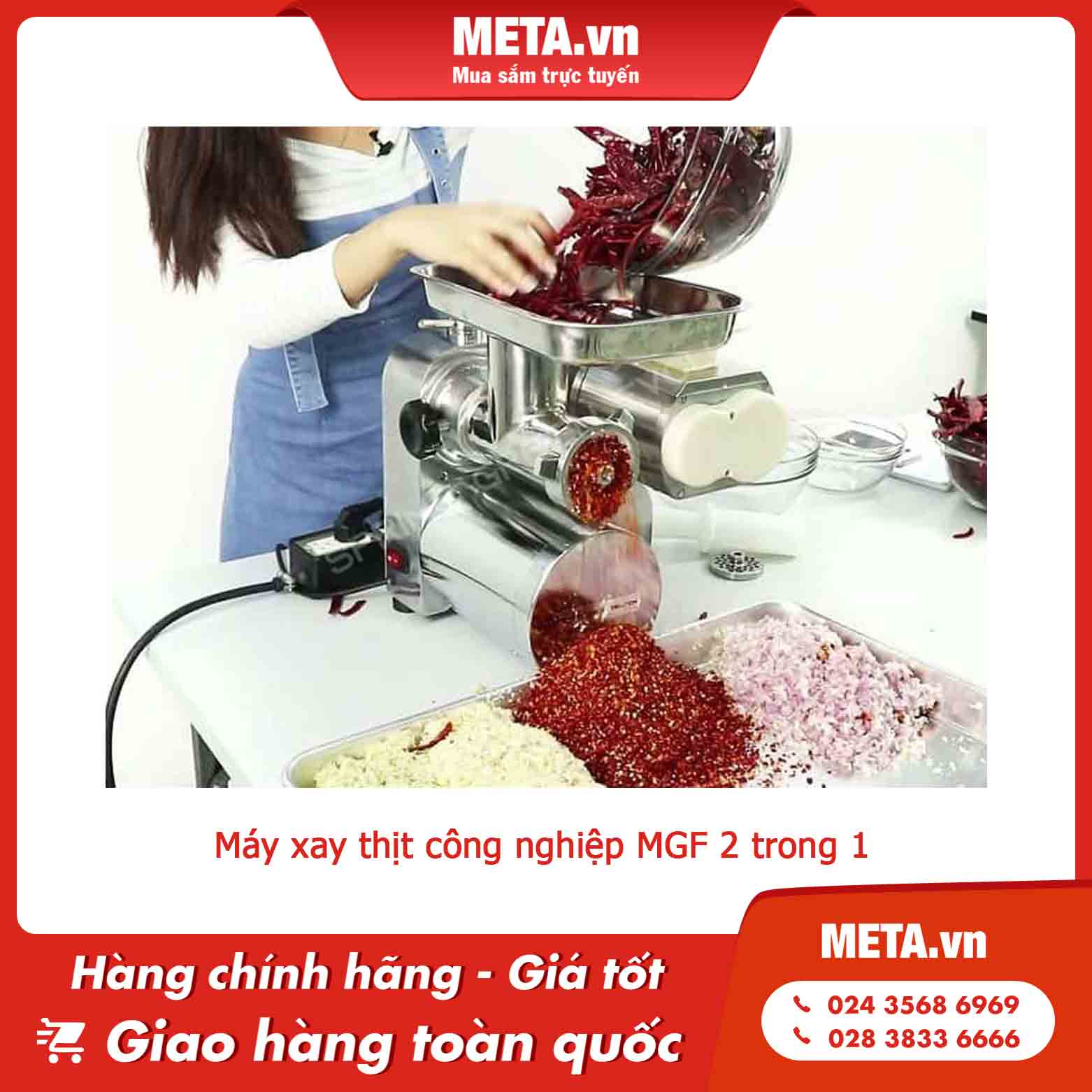 Máy xay thịt công nghiệp MGF 2 trong 1 (180-220 kg/h)