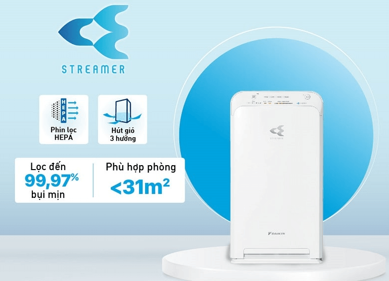 Công nghệ phóng điện Streamer trên máy lọc không khí Daikin MC40UVM6-7