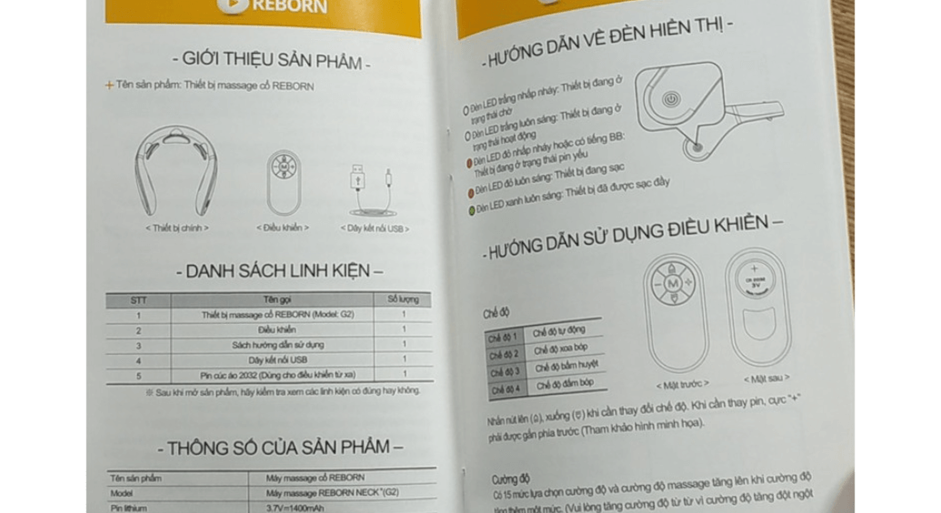 Cần đọc kỹ hướng dẫn trước khi sử dụng máy massage cổ