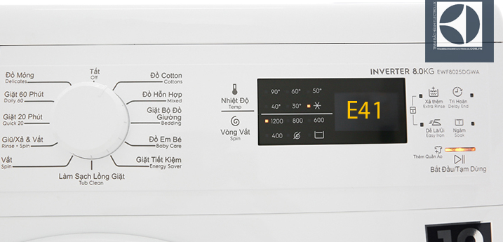 Nguyên nhân máy giặt Electrolux báo lỗi E41
