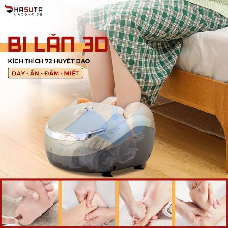 Máy massage chân Hasuta HMF-300 được trang bị các con lăn 3D linh hoạt