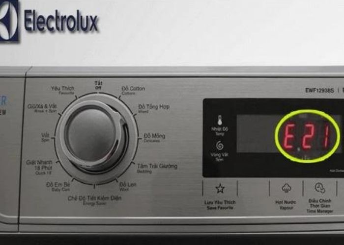 Mã lỗi E21 máy giặt Electrolux là gì?
