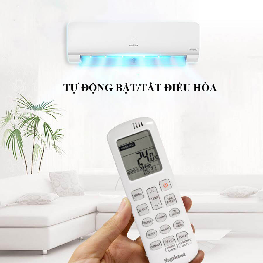 Tự động hẹn giờ bật - tắt trên điều hòa, máy lạnh Nagakawa