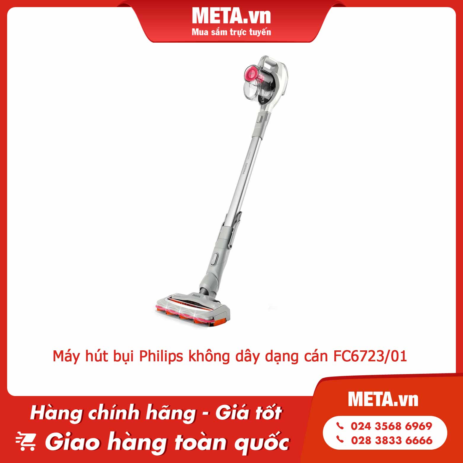 Máy hút bụi Philips không dây dạng cán FC6723/01