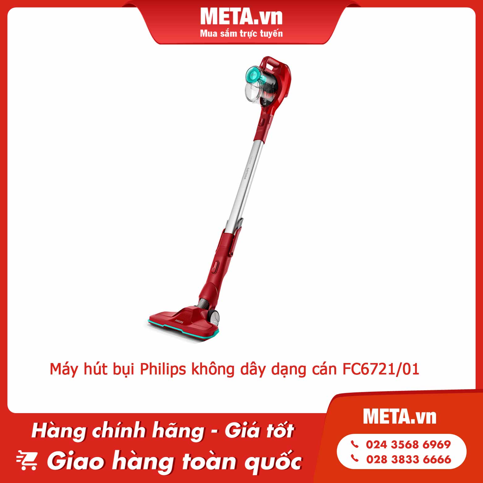 Máy hút bụi Philips không dây dạng cán FC6721/01
