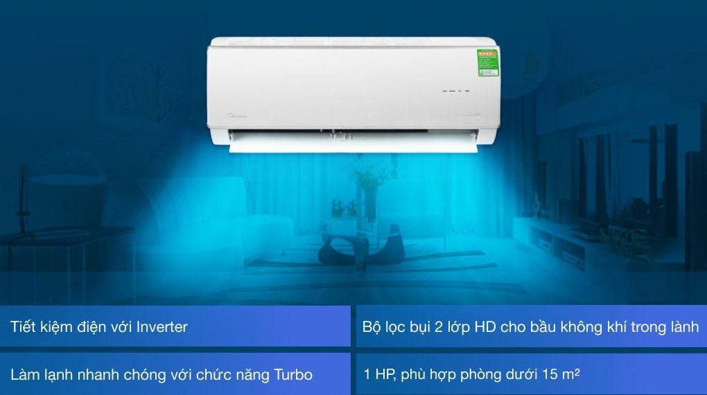 Điều hòa máy lạnh Midea Inverter 1HP MSAFA-10CRDN8