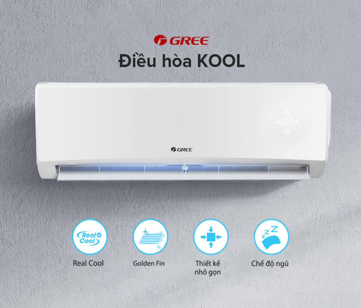 Máy lạnh Gree nổi bật nhất 2022 dòng tiêu chuẩn Kool (Non - Inverter)