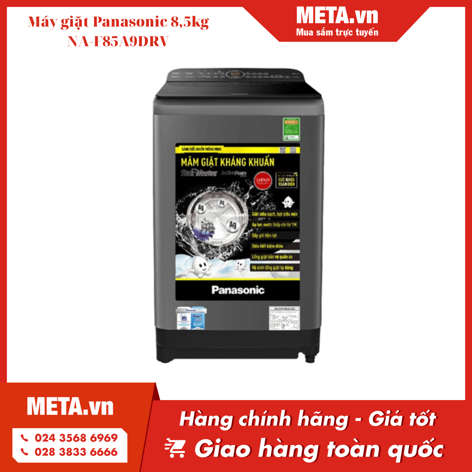 Máy giặt Panasonic 8,5kg NA-F85A9DRV