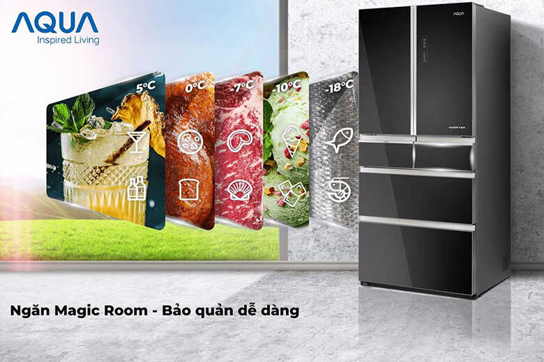 Ngăn tùy chỉnh nhiệt độ Magic Room trên tủ lạnh AQUA