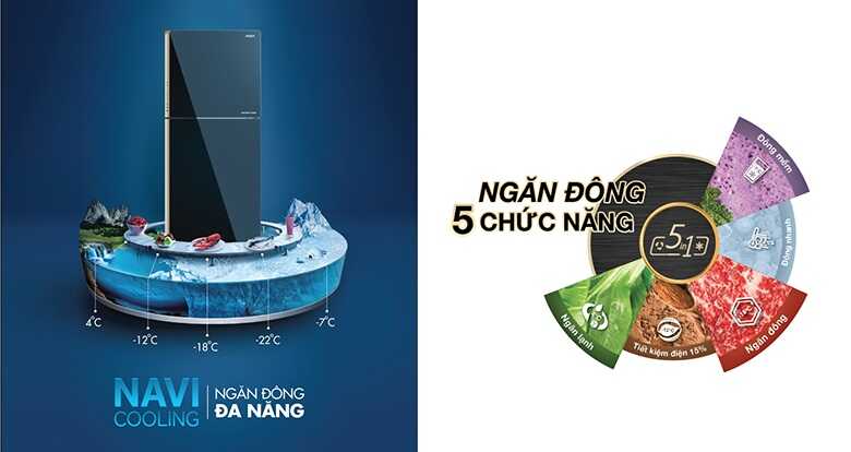 Ngăn đông 5 chức năng Navi Cooling