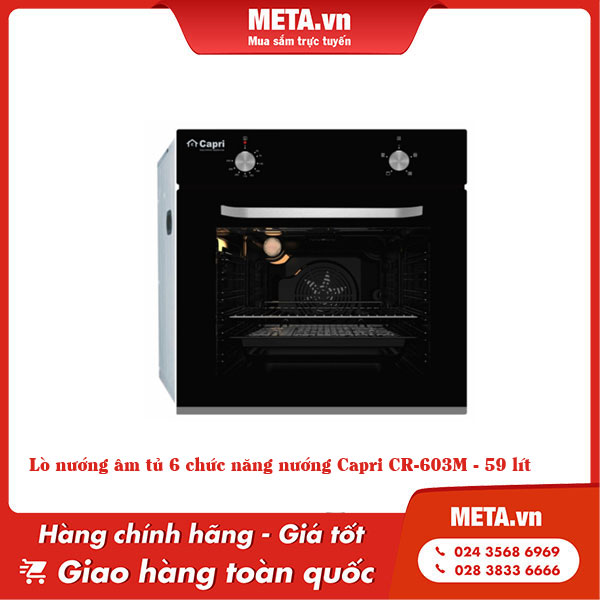 Lò nướng âm tủ 6 chức năng nướng Capri CR-603M