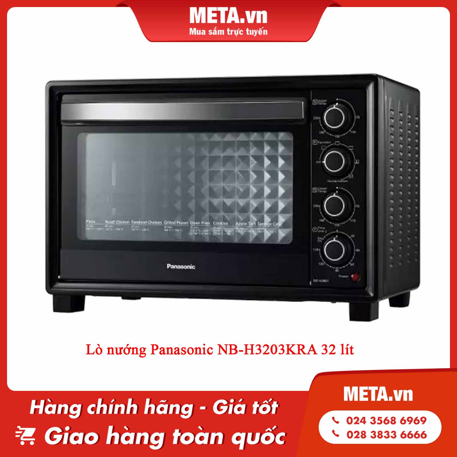 Lò nướng Panasonic NB-H3203KRA 32 lít