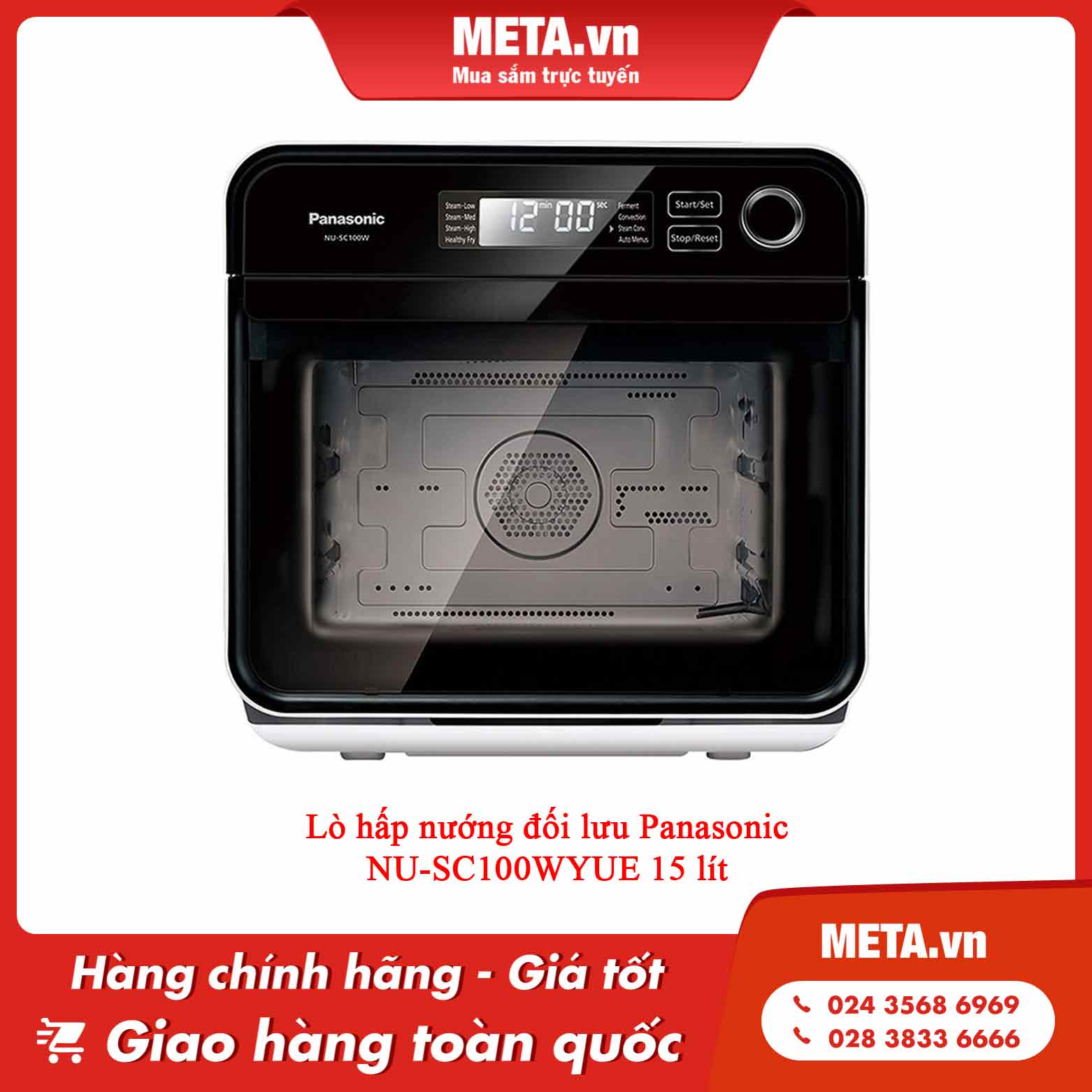 Lò hấp nướng đối lưu Panasonic NU-SC100WYUE 15 lít