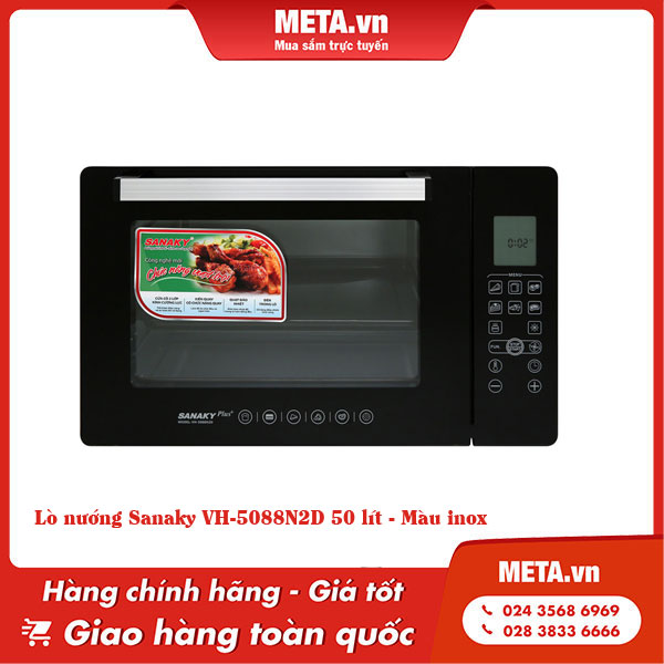 Lò nướng Sanaky VH-5088N2D 50 lít - màu inox