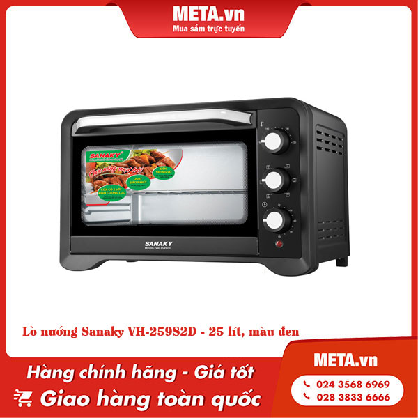 Lò nướng Sanaky VH-259S2D - 25 lít, màu đen