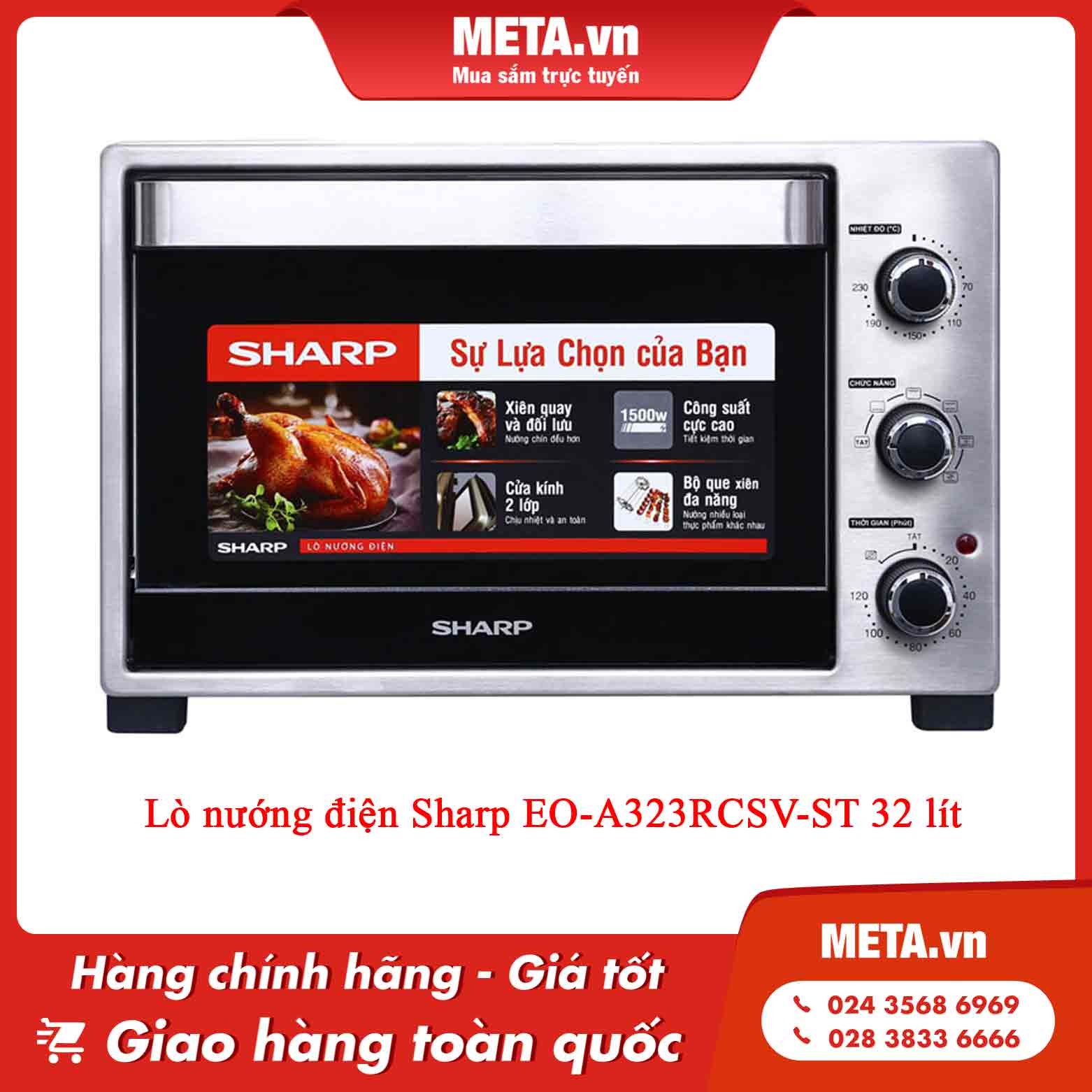 Lò nướng điện Sharp EO-A323RCSV-ST 32 lít