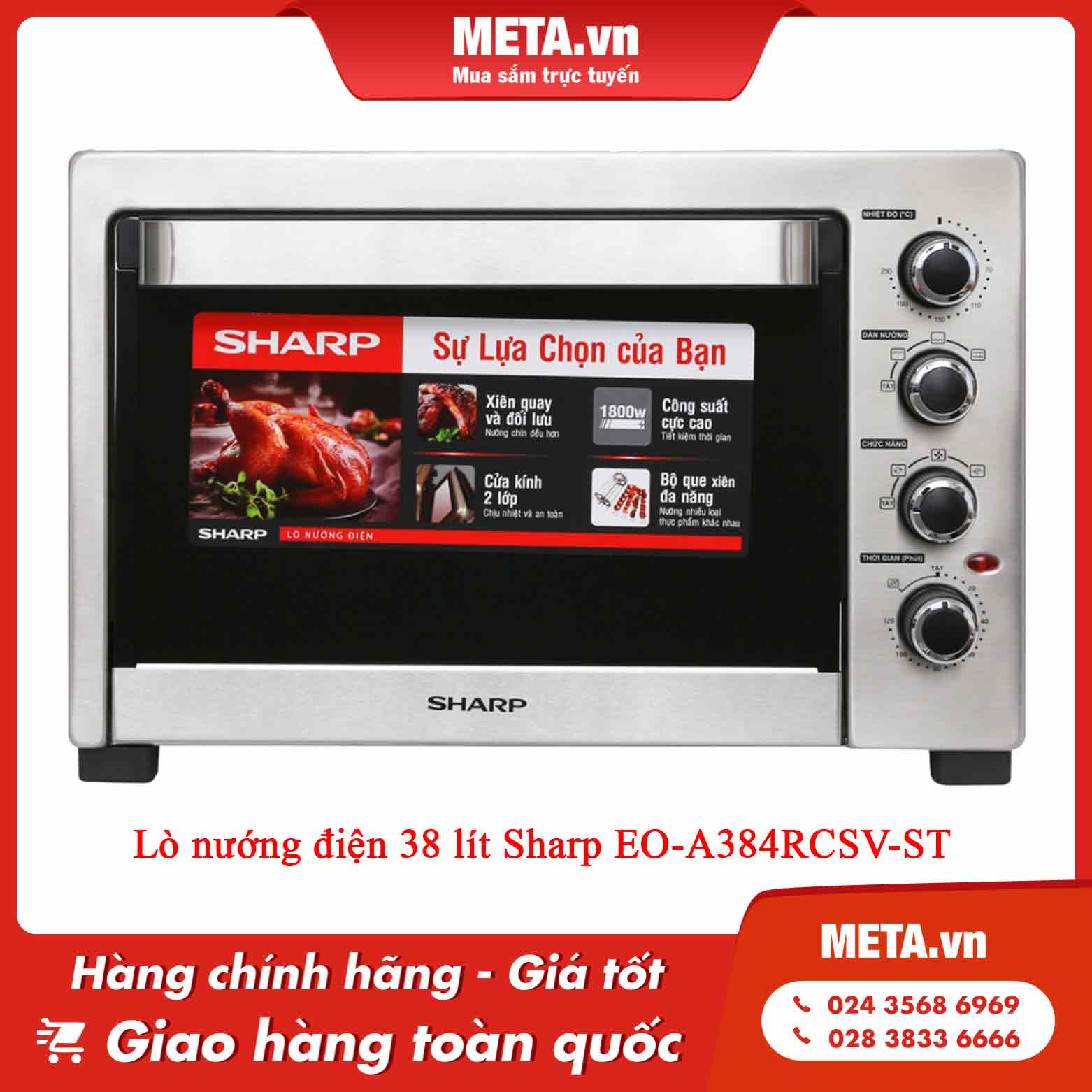 Lò nướng điện 38 lít Sharp EO-A384RCSV-ST