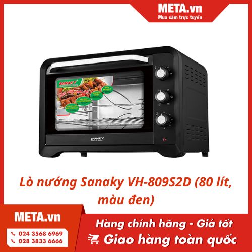 Lò nướng Sanaky VH-809S2D (80 lít, màu đen)