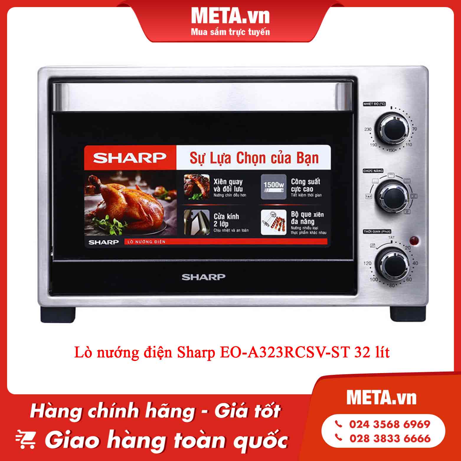 Lò nướng điện Sharp EO-A323RCSV-ST 32 lít