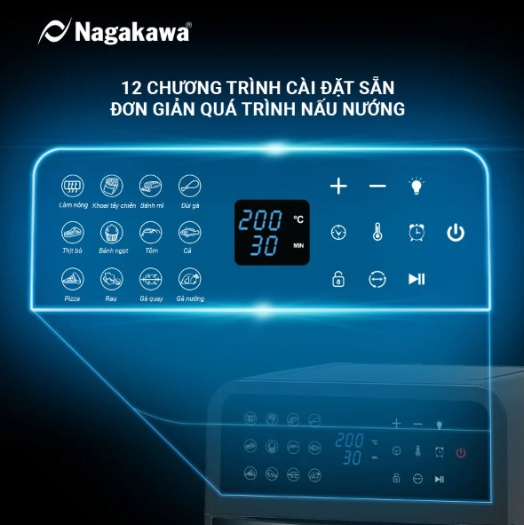 Giải thích các phím chức năng của nồi chiên không dầu NAG3307