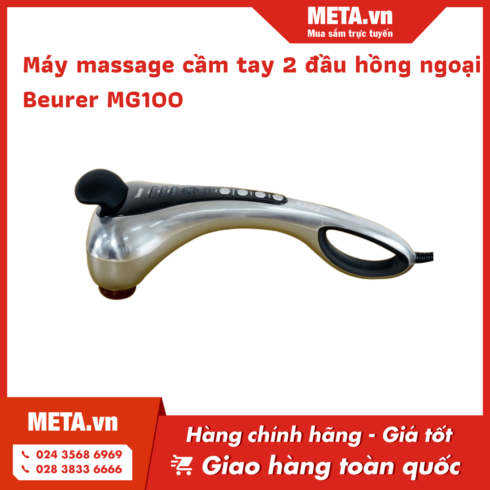 Máy massage cầm tay 2 đầu hồng ngoại Beurer MG100