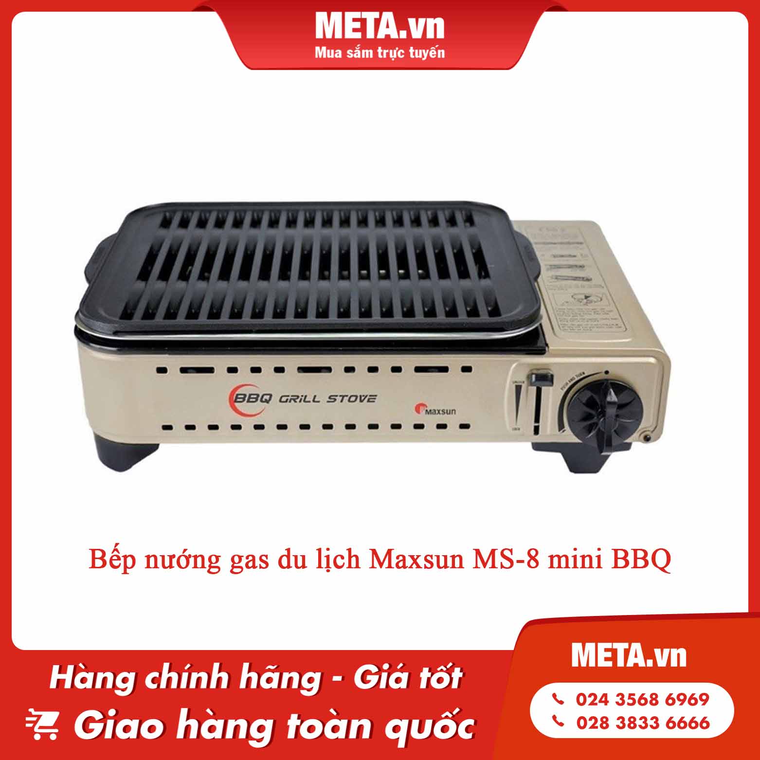Bếp nướng gas du lịch Maxsun MS-8 mini BBQ