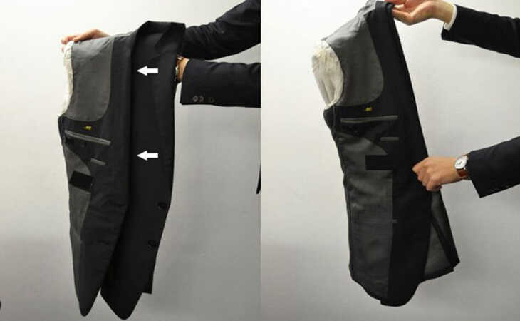 Lộn chiều áo trước khi giặt vest bằng máy giặt